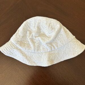 J. Crew White Eyelet Hat